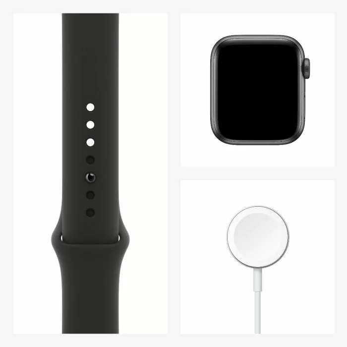 ⁦שעון אפל Apple Watch SE 44mm Space Gray Aluminum Case with Black Sport Band (Regular)⁩ – תמונה ⁦2⁩