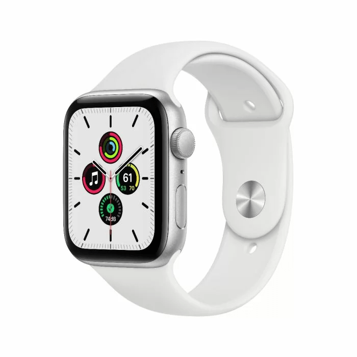 שעון אפל Apple Watch SE 44mm Silver Aluminum Case with White Sport Band (Regular)