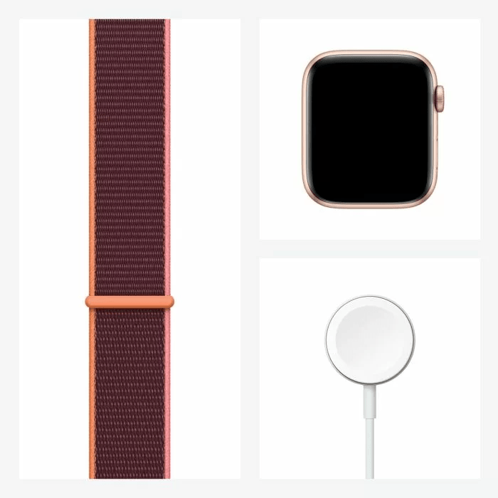 ⁦שעון אפל Apple Watch SE 44mm Gold Aluminium Case with Plum Sport Loop⁩ – תמונה ⁦2⁩